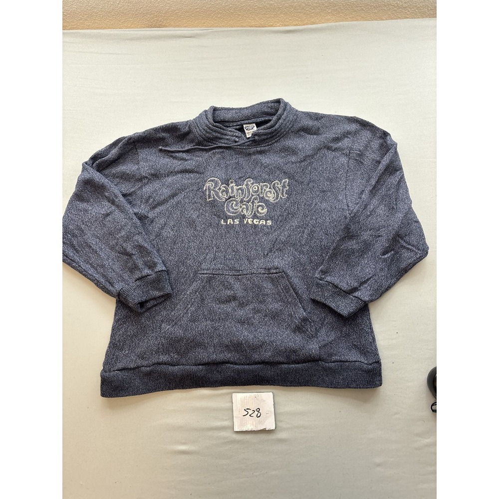 Rainforest Cafe Las Vegas Souvenir Sweatshirt Pullover Embroidered Grey Blue L